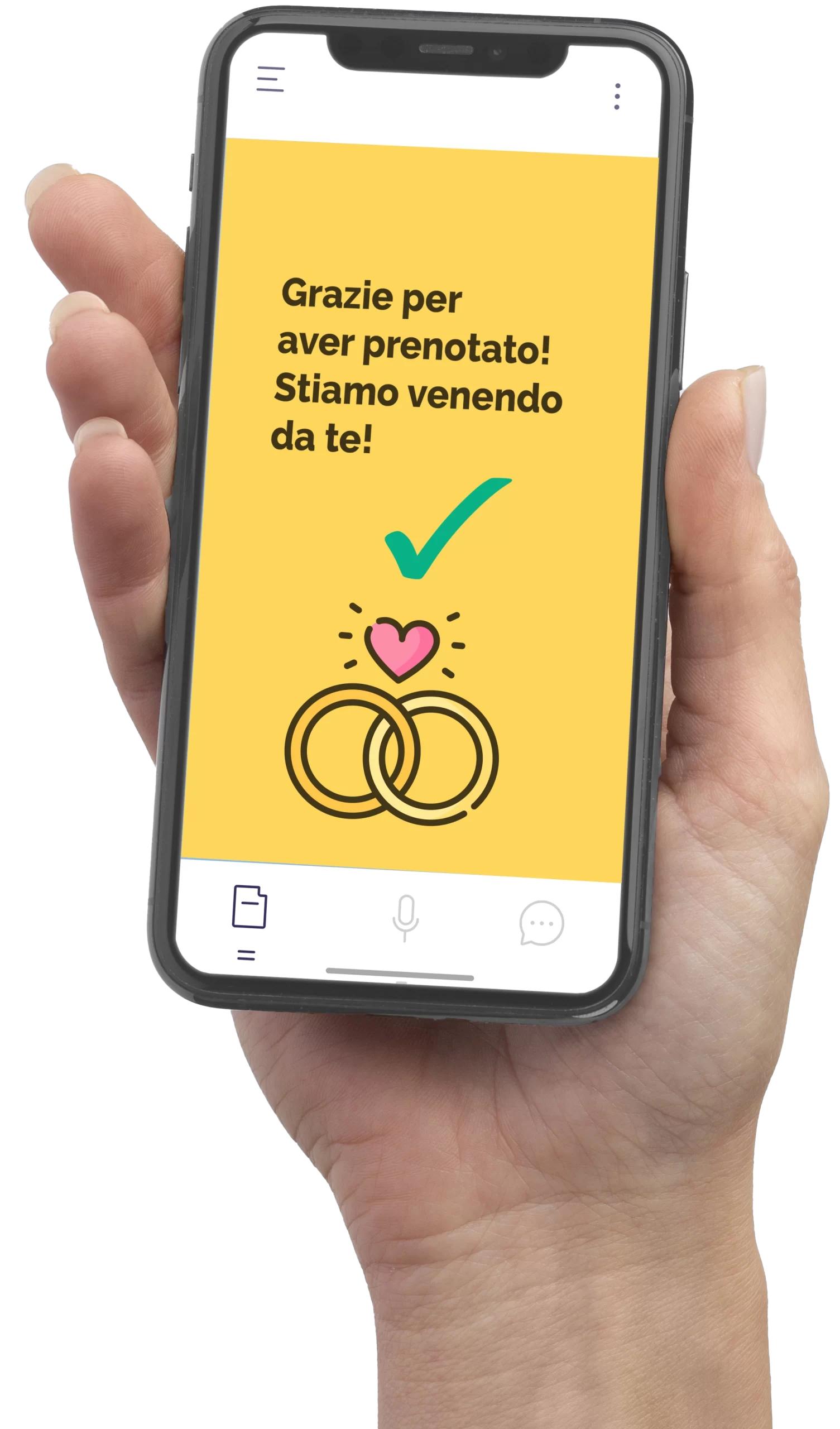 Mano con smartphone mostra offerta taxi lugano malpensa