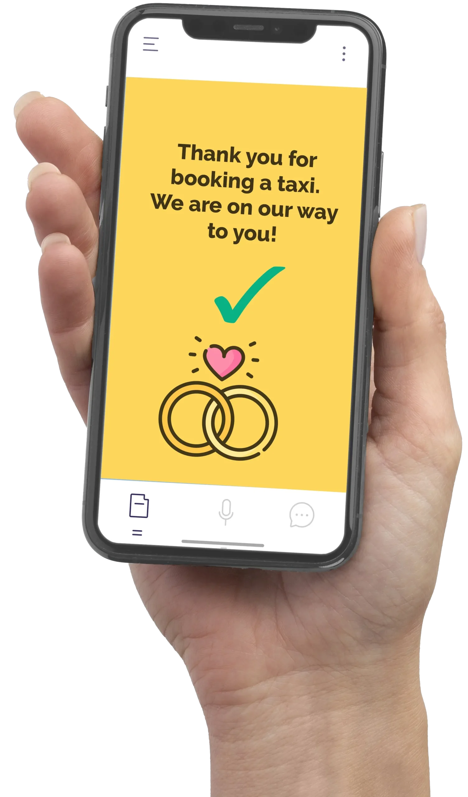 Hand with smartphone shows cab lugano malpensa offer