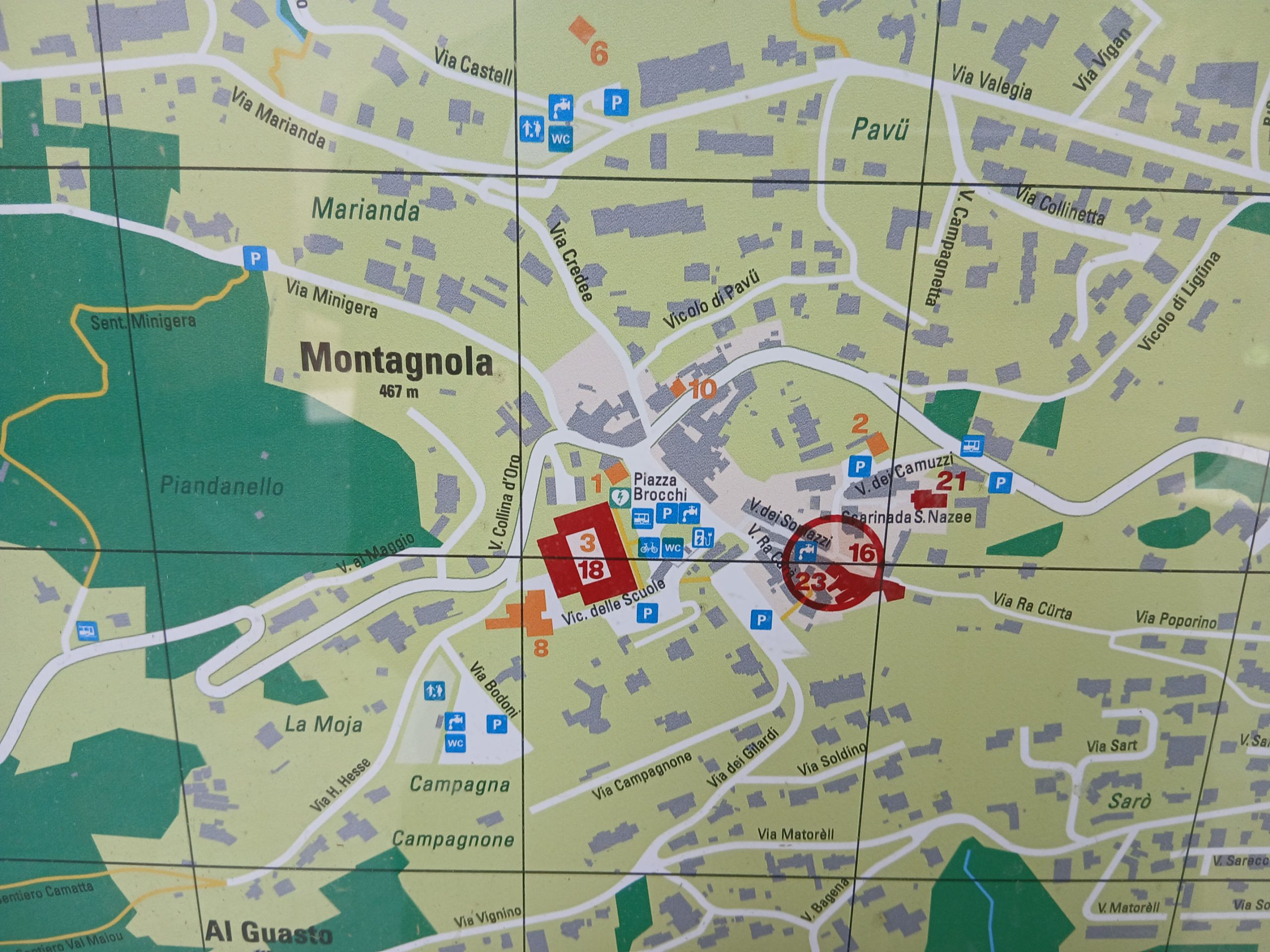 MAPPA MONTAGNOLA DOVE SI TROVA MUSEO DI HESSE